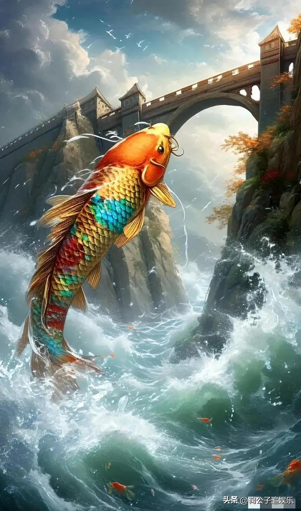 水中锦鲤逆浪游，一心向着龙门跃。那是勇气的奔赴，是对梦想的执着。愿你我也如它，踏