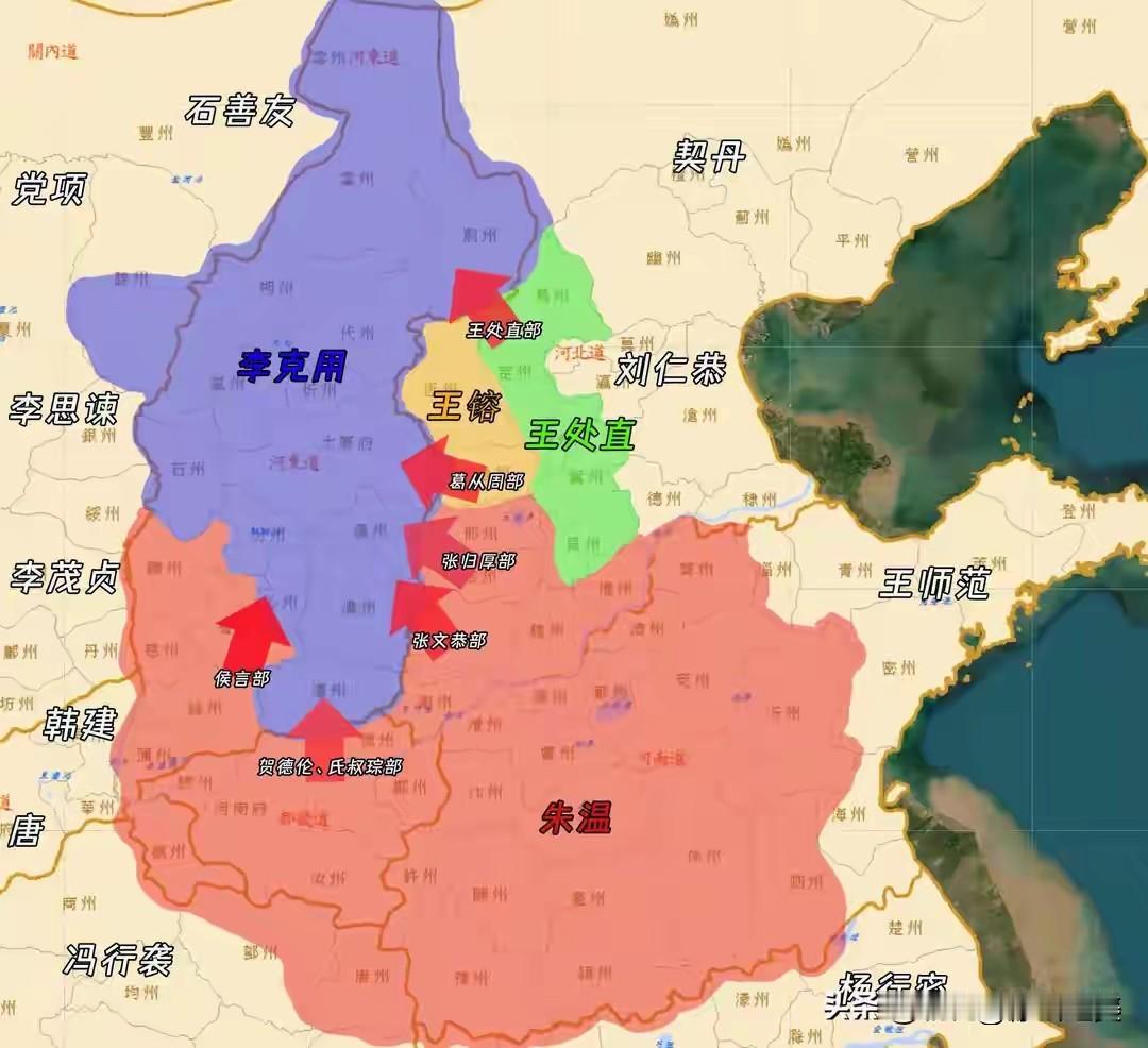 晋王李克用斗不过梁王朱温，如果不是朱温杀了唐昭宗，就连李存勖都不会有任何机会。