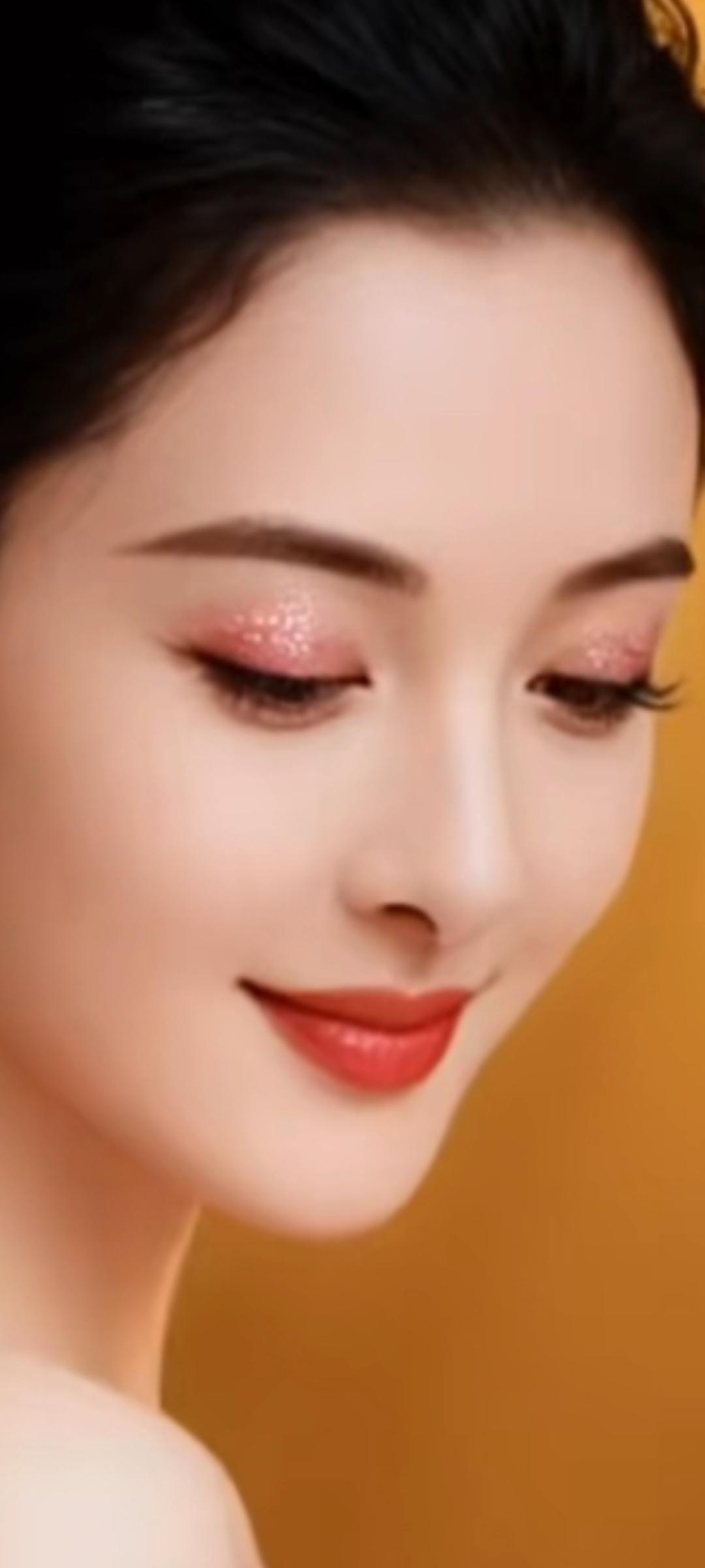 温柔甜美的微笑，粉嫩妆容，元气满满的一天！🌟✨