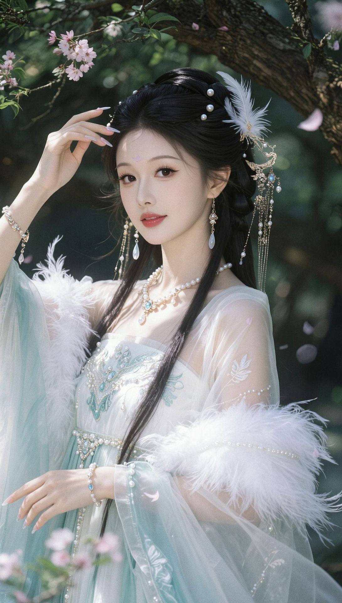 AI仙羽古装精修感 古风花神 此间春色汉服 新国风汉服