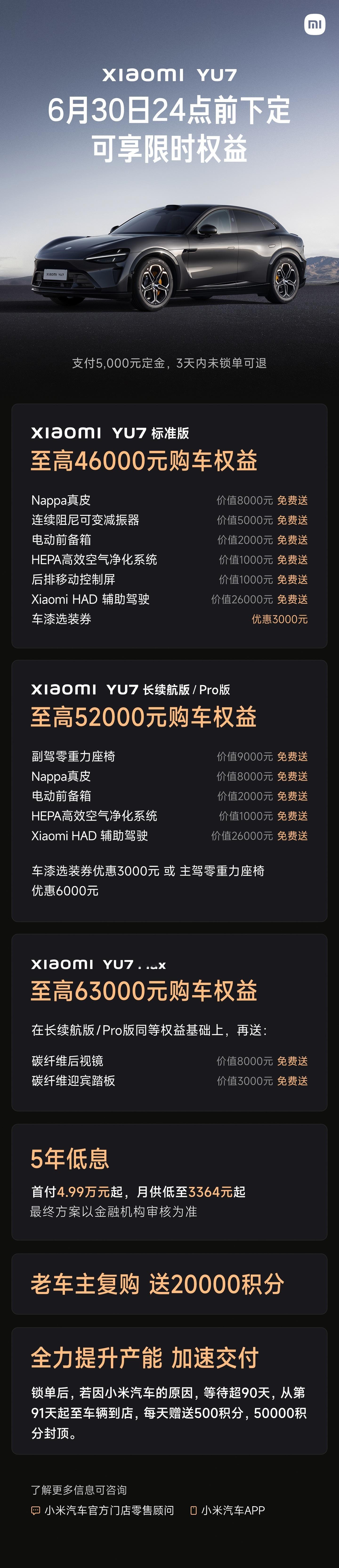 小米YU7正式发布，标准版23.35万起，这价格比预期还狠。零百5.9秒、320