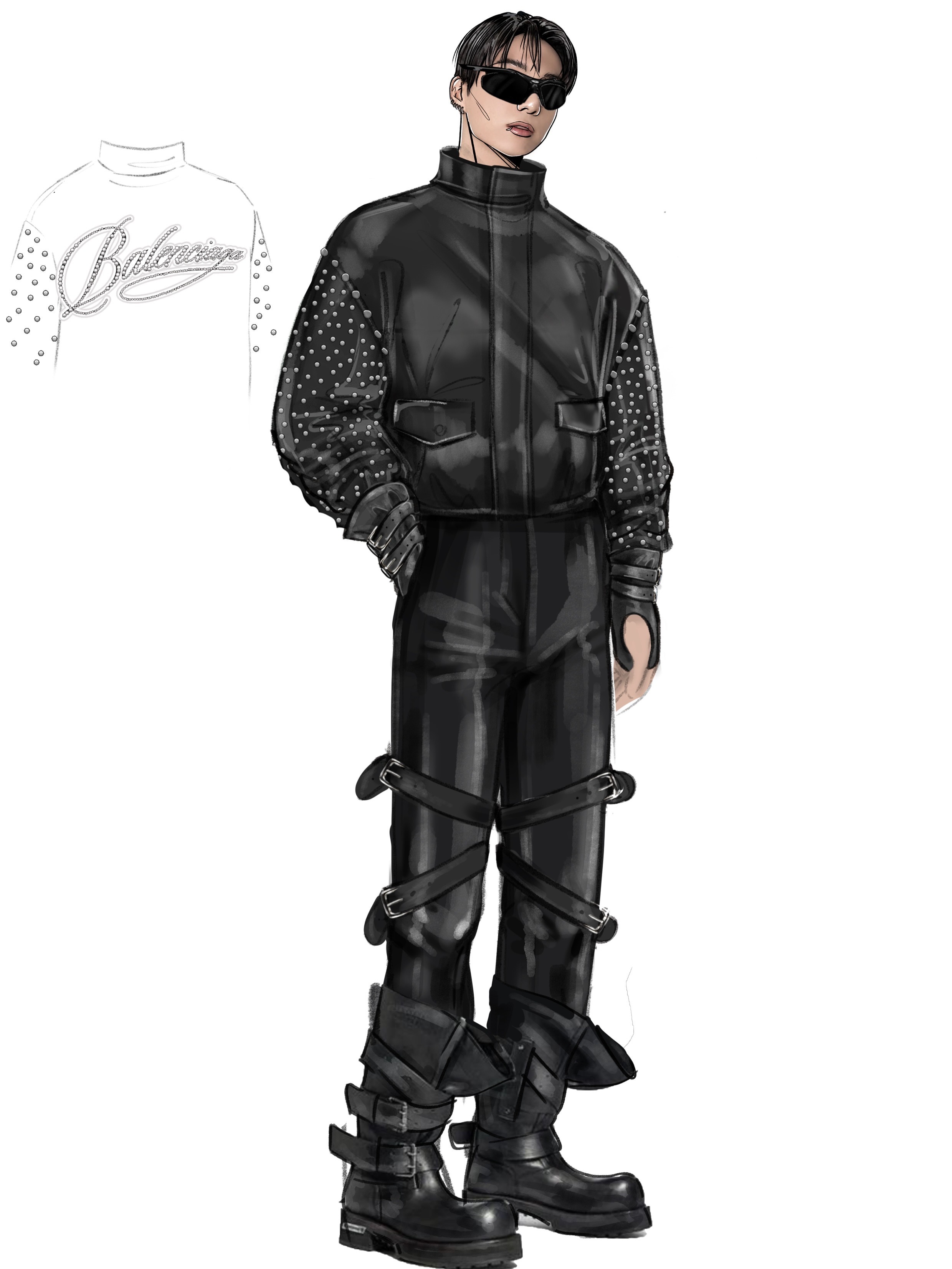 BALENCIAGA 为 BTS 成员 Jung Kook田柾国于巴黎法兰西体育