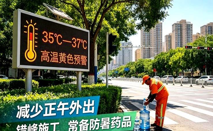 高温预警！兰州中心气象台7月2日发布高温黄色预警。
未来三天整个兰州城都要被太阳