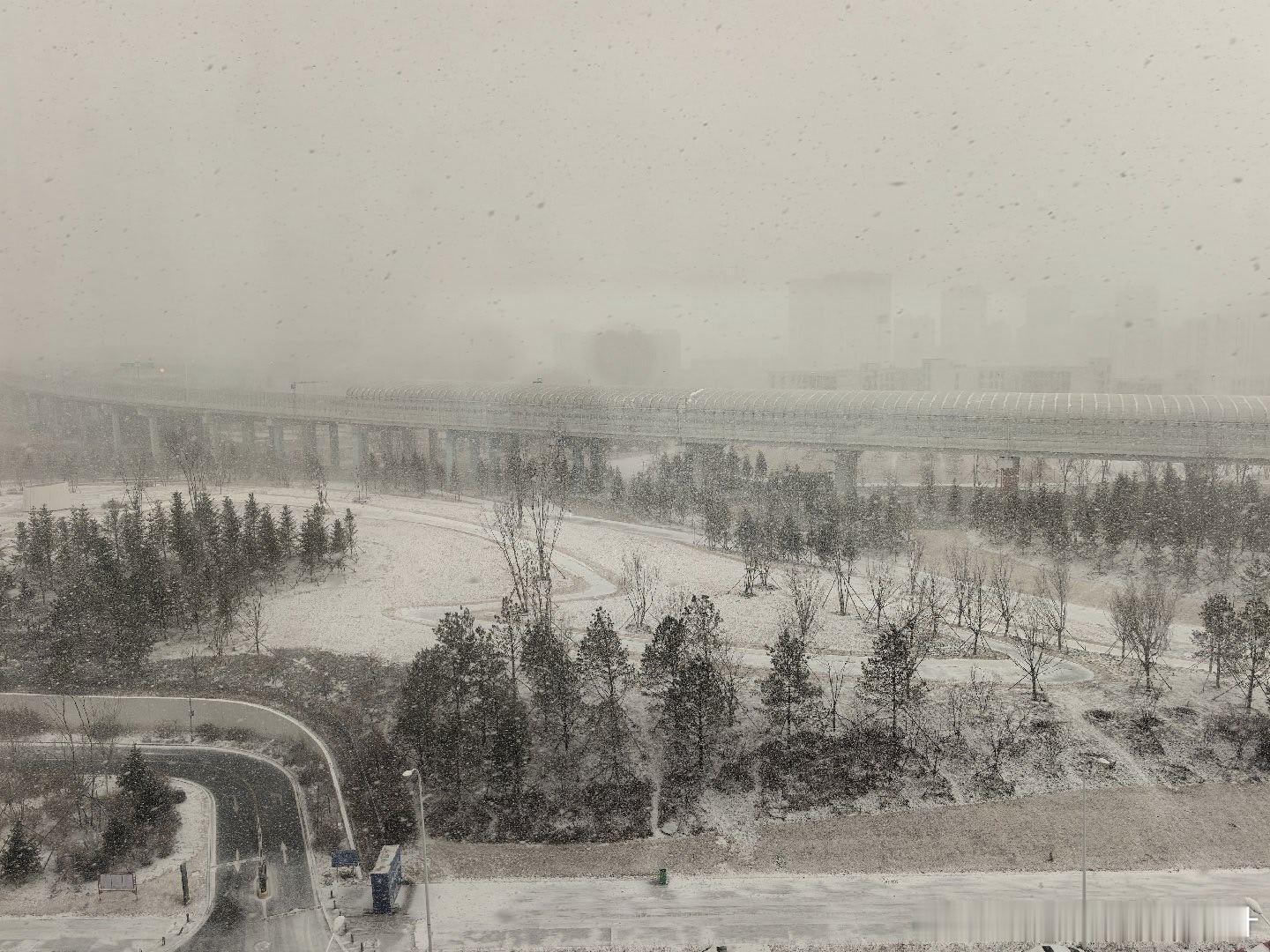昨天晚上下雨，今天白天下雪，今年大年初五和大年初六上演现实版冰火两重天。 