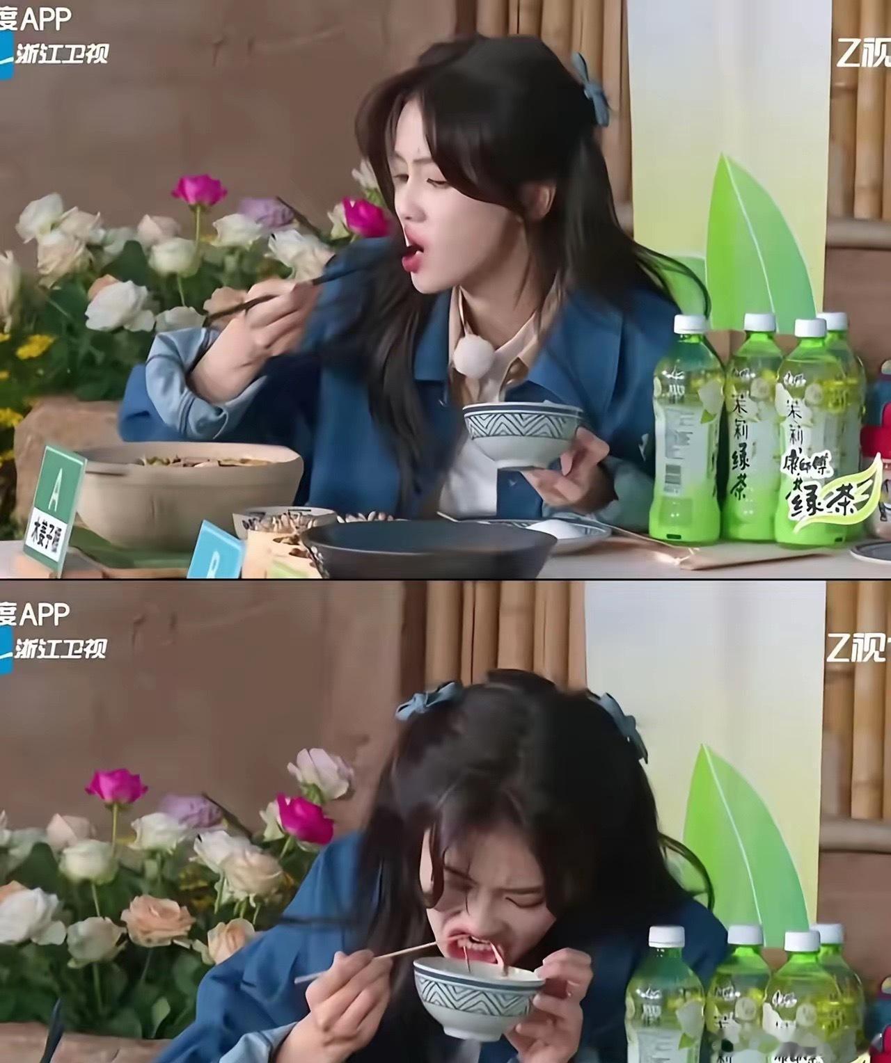 白鹿这吃相，确实爱呲牙咧嘴