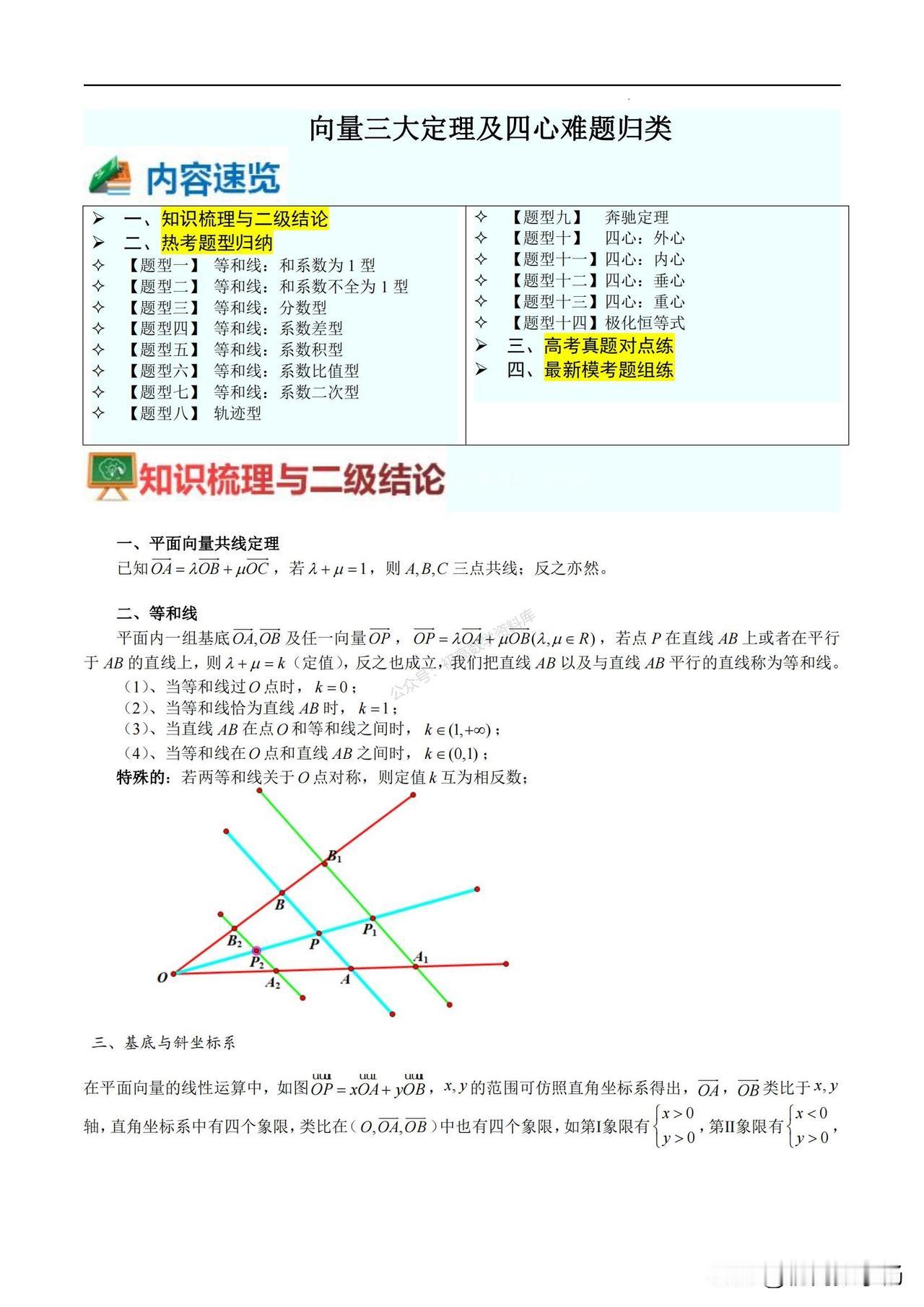 高一数学培优——向量压轴难题突破