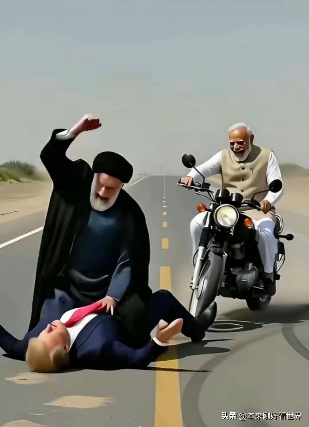 这幅画虽不是真实场景，却用直白的画面，让人看后心里痛快，它讲了个明白道理：正义迟