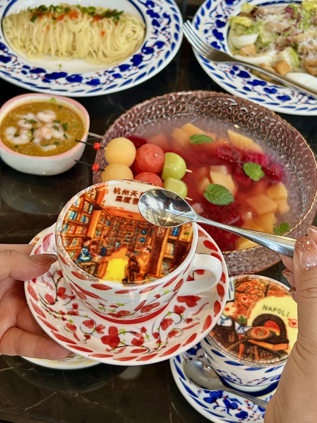 杭州新晋意大利美食店，插画咖啡好浪漫‼️