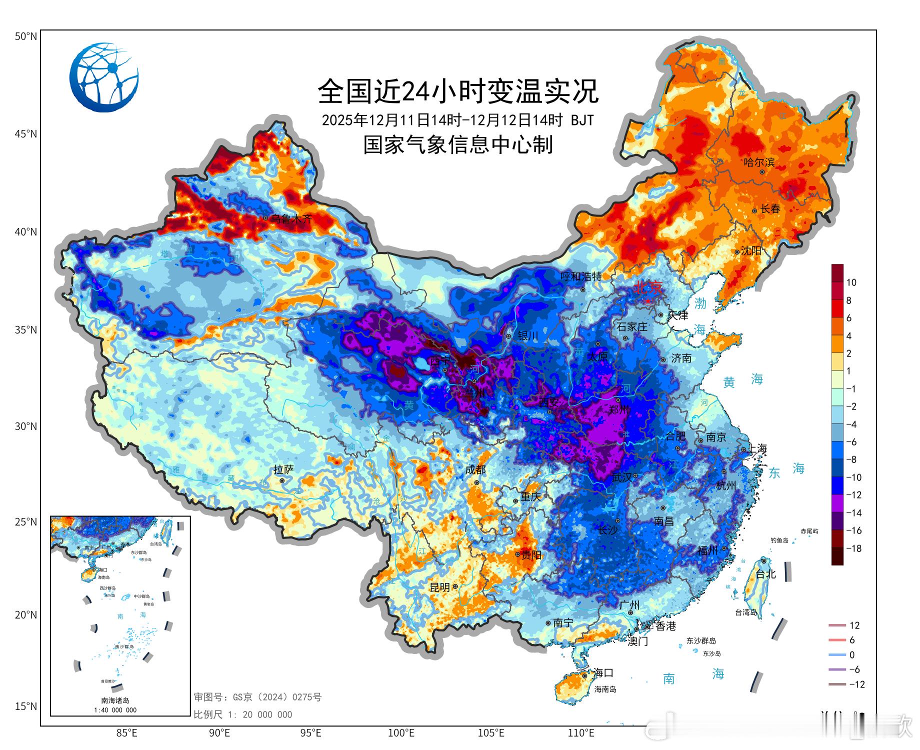 【气温】今天在冷空气离开后，新疆北部以及东北多地气温回升，新疆木垒升14.4℃为