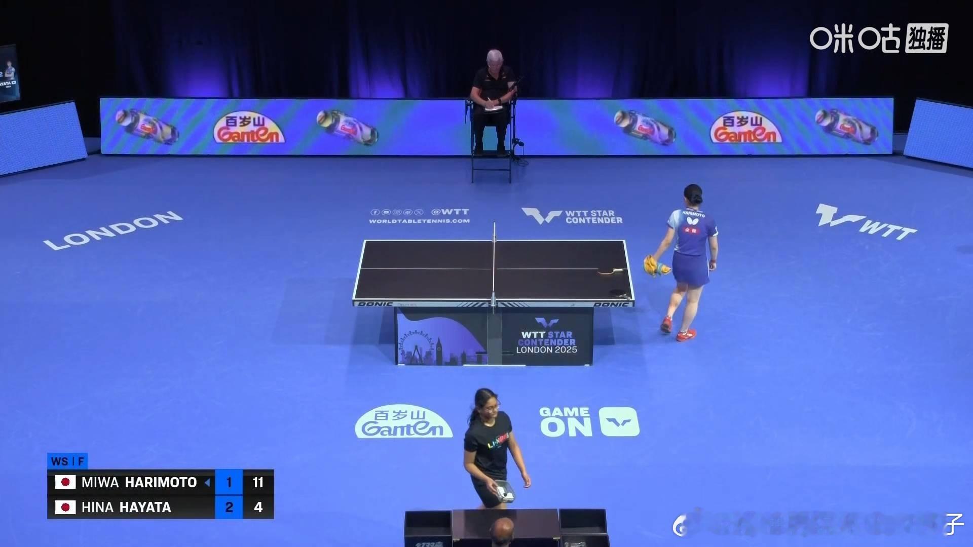 张本美和第二局11：4早田希娜连扳两局 大比分二比二 ​​​