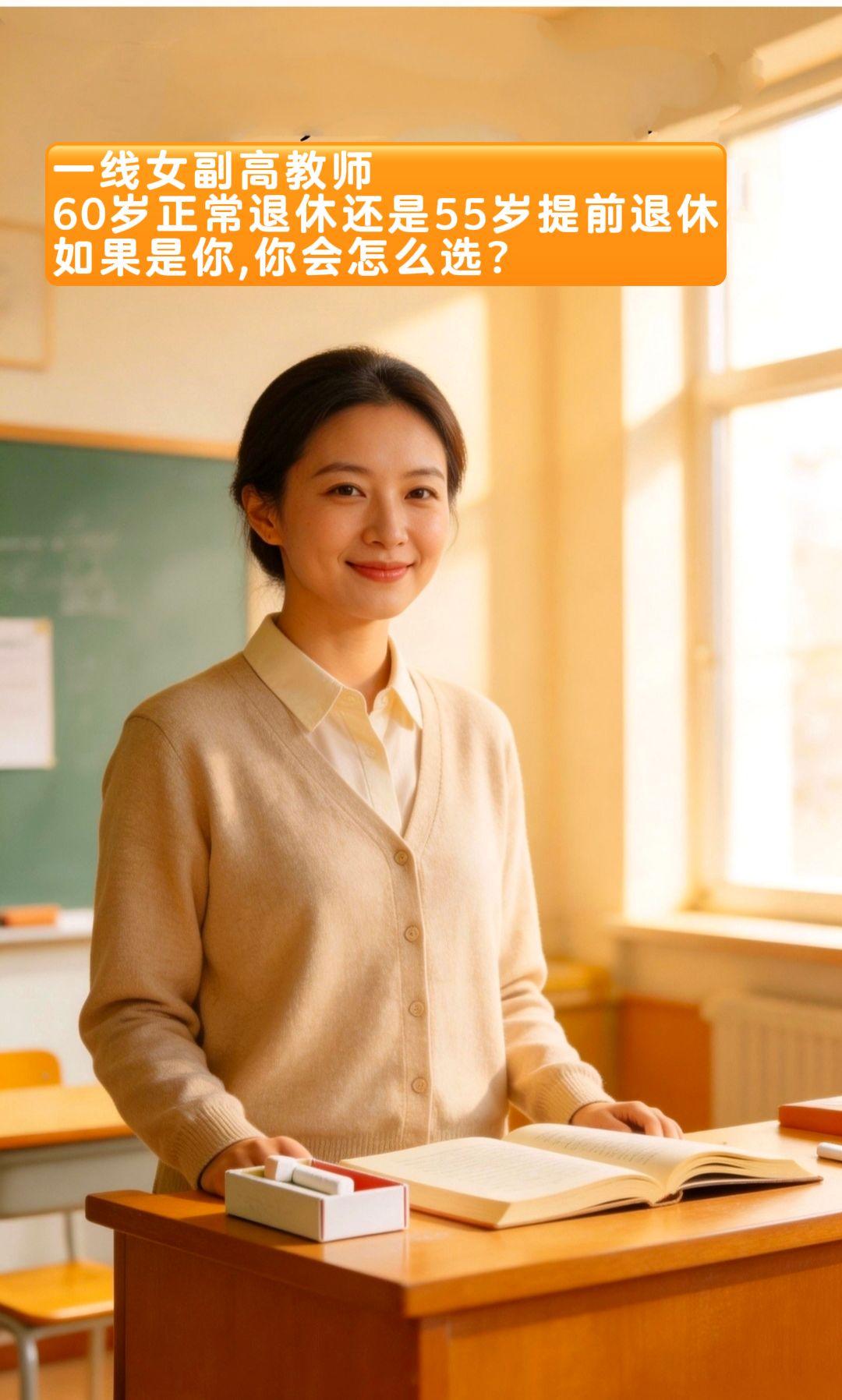 一线女副高教师，60岁正常退休还是55岁提前退休，如果是你,你会怎么选？