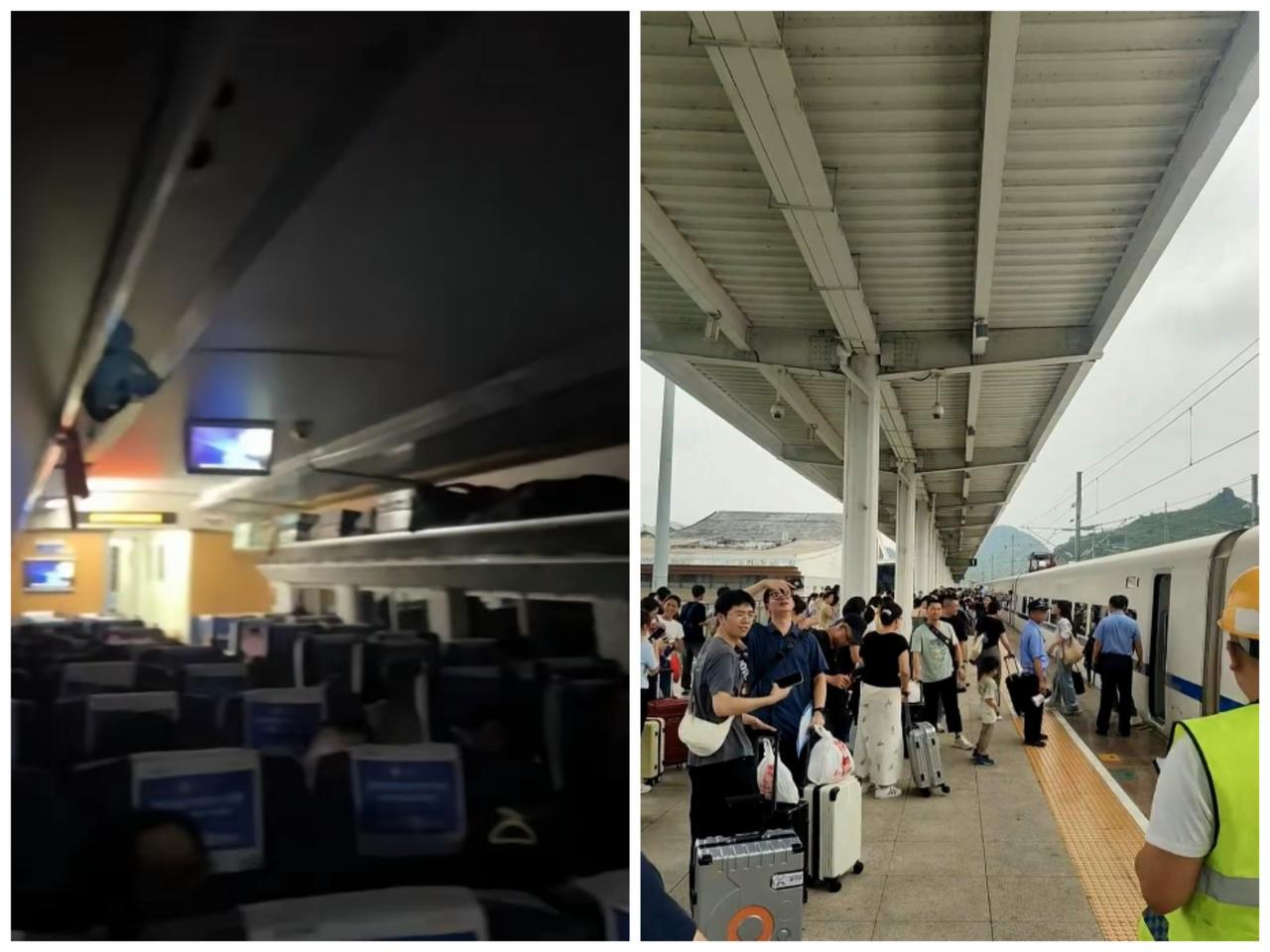 一列行驶中的动车骤然停在漆黑隧道，换做是谁都会心里发慌！

5月30日一早，D1