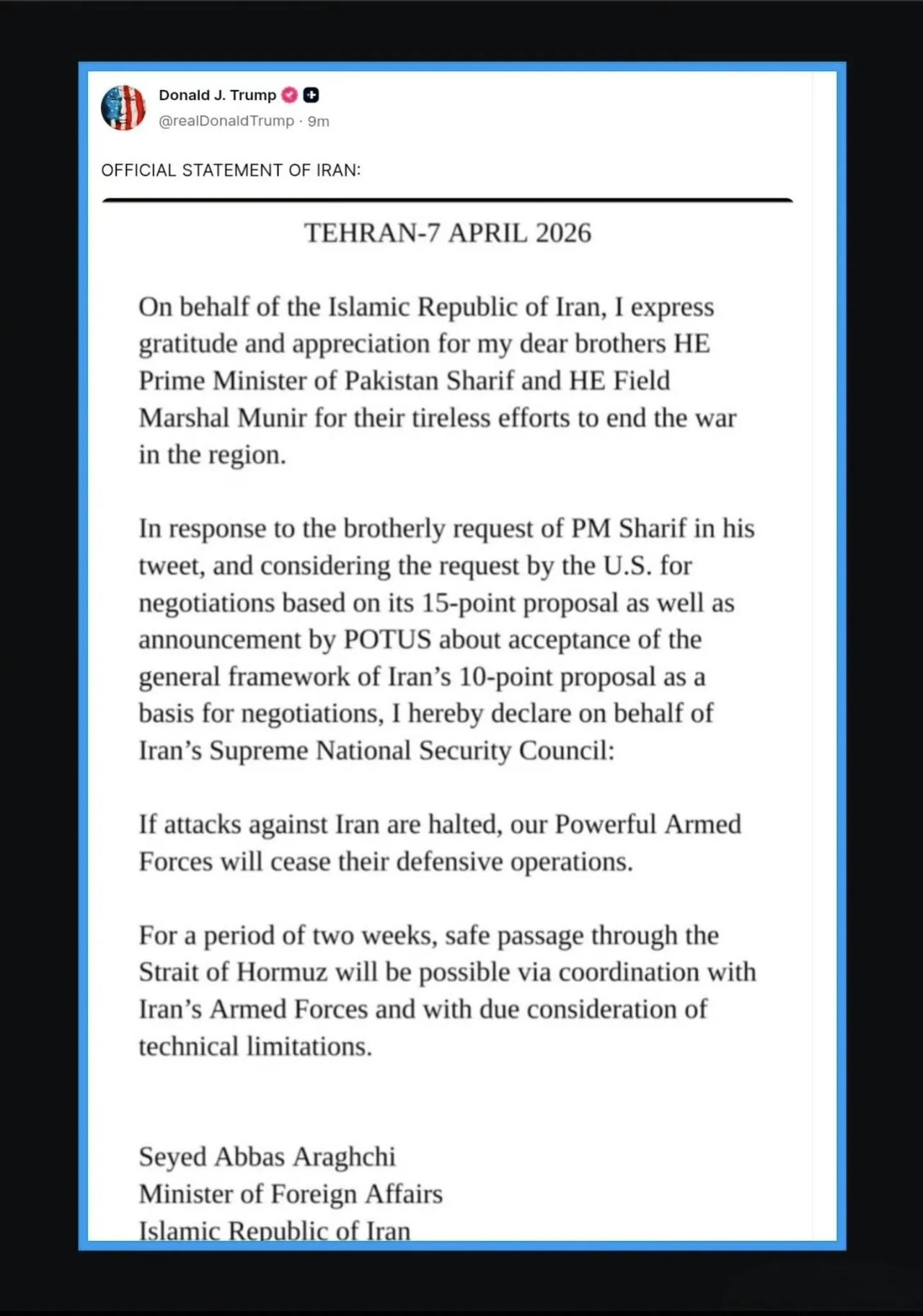 在“最后期限”到来之后，懂王再次TACO了，但伊朗也给懂王台阶下了，同意停火两周