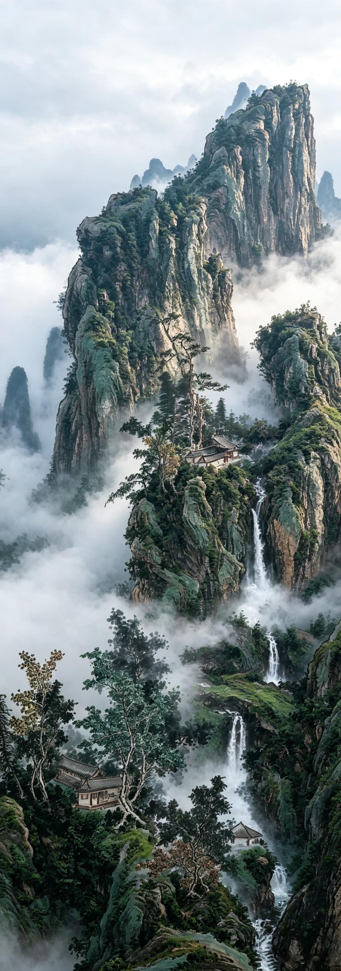晒图笔记大赛绝壁之上，飞瀑自千仞高空坠落。如素练凌空劈开苍翠山色，奔涌轰鸣，声若