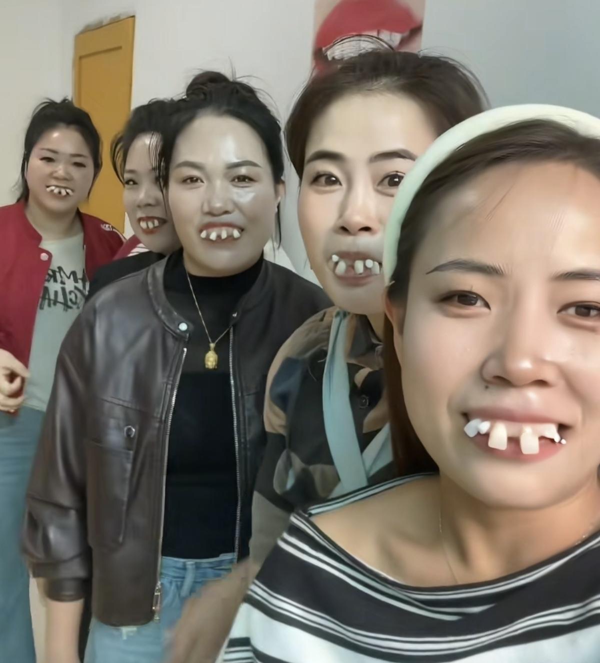 真有长这种牙齿的人么？几姐妹如此雷同，又如此的有个性。
胆小如我的真不敢娶她们，