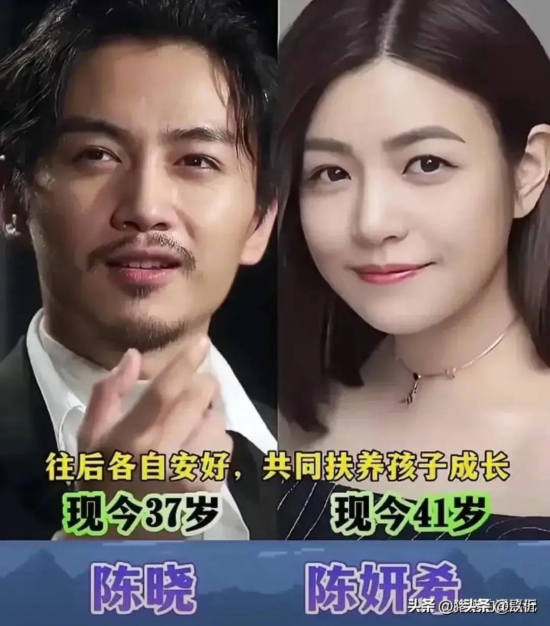 这些明星夫妻当年多恩爱，现在都离了

陈晓和陈妍希，俩人拍《神雕侠侣》认识的。陈