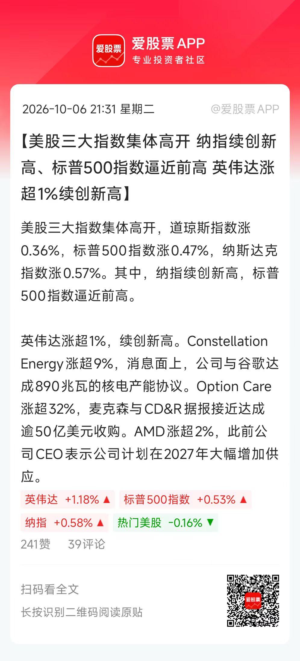 今晚美股纳斯达克新高，标普500新高，英伟达新高！反正每天都是新高，这玩的是逼空
