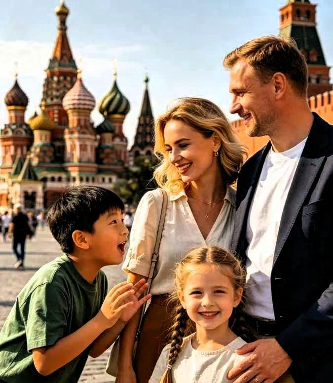 破防了！俄罗斯一家三口来中国旅游，当准备离开中国时，小男孩竟然偷偷找到海关人员，