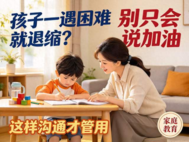 孩子一遇困难就退缩？别只会说加油，这样沟通才管用