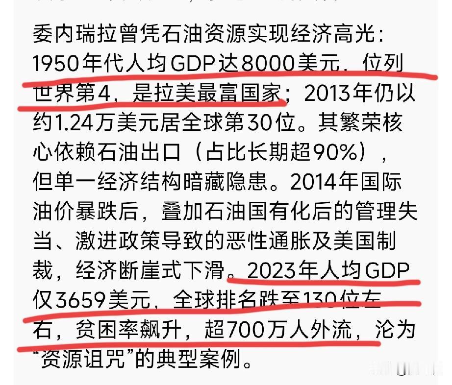 委内瑞拉的高光时刻
是人均gdp排在世界第4位
最大的转折
是1999年查韦斯上