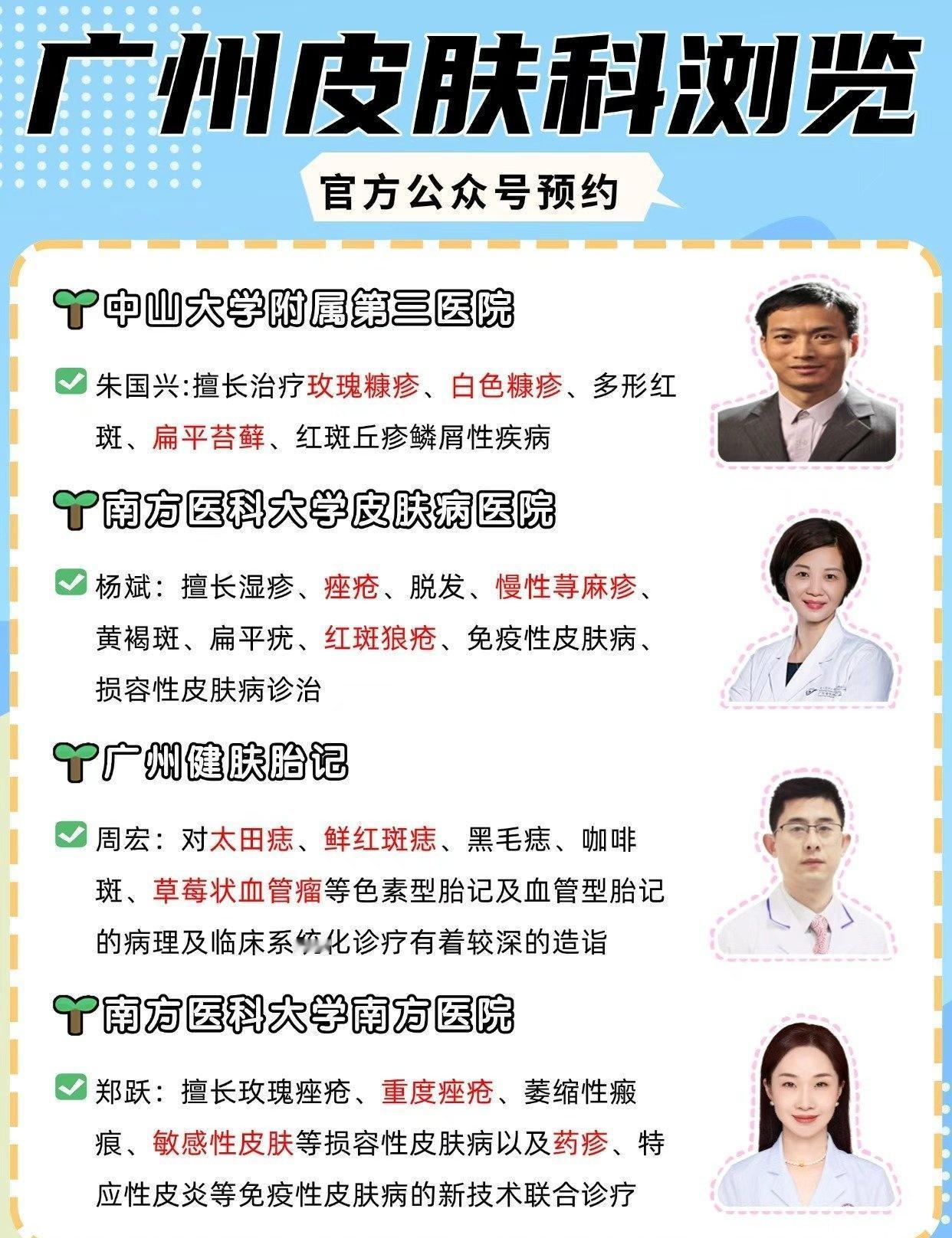广州皮肤科浏览
📍广州 
简要介绍下我留意到的广州皮肤科医院分布情况（网络信息