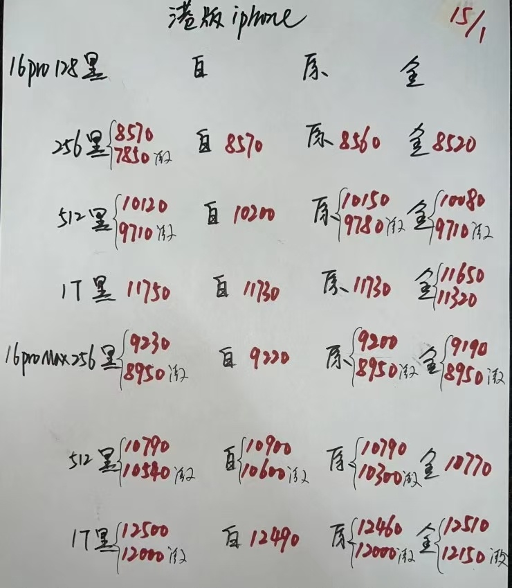 最新港版苹果手机系列价格更新，港版的价格是真飘，比国行贵太多了[允悲] 