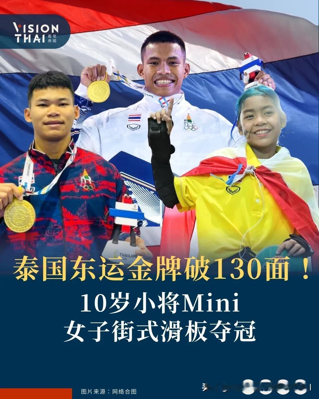 【泰国东运金牌破130面！藤球居榜首、举重破纪录、10岁滑板新星齐发光】
泰国代