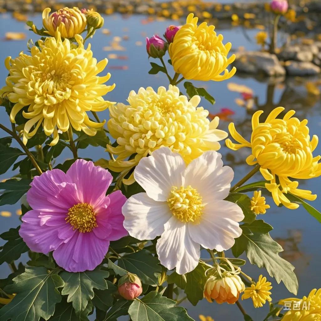 《重阳赋》
 
时维九月，序属三秋。重九良辰，瑞气方遒。黄花绽而金英灿，丹枫染而