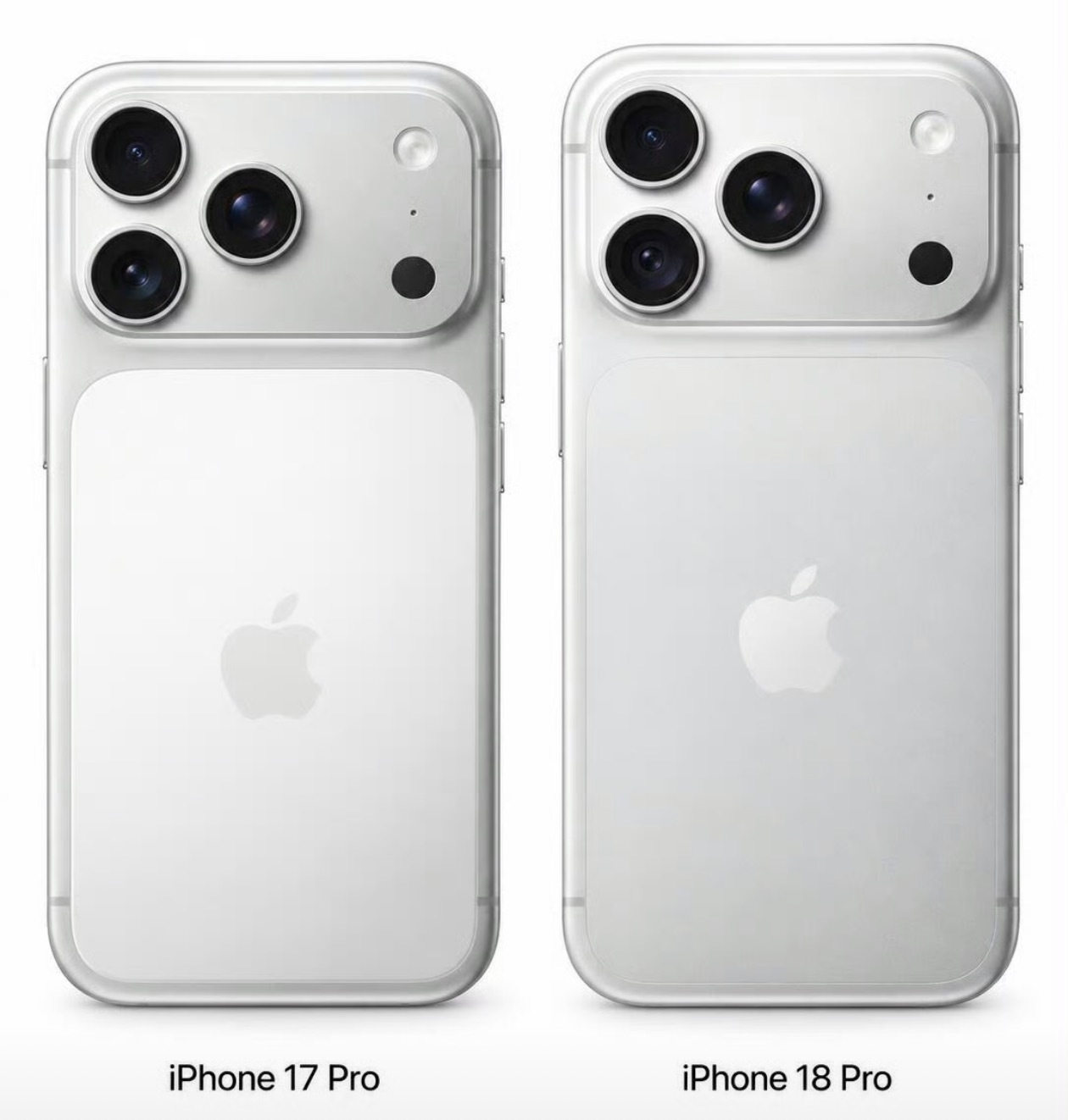 其实 iPhone17 Pro 和 iPhone18 Pro 的外观几乎是没变的