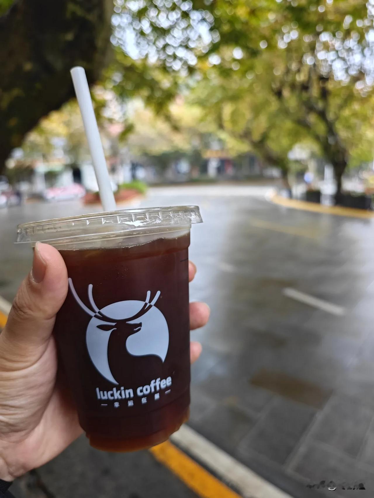 没想到，在庐山也能喝上瑞幸咖啡。
这家店，开在庐山上的牯岭镇，位置很好，就在正街