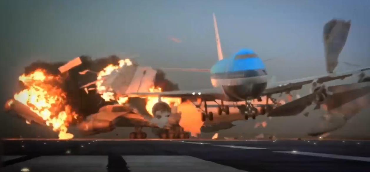 1977年3月27日，西班牙，特内里费岛。

傍晚，机场大雾。两架波音747停在