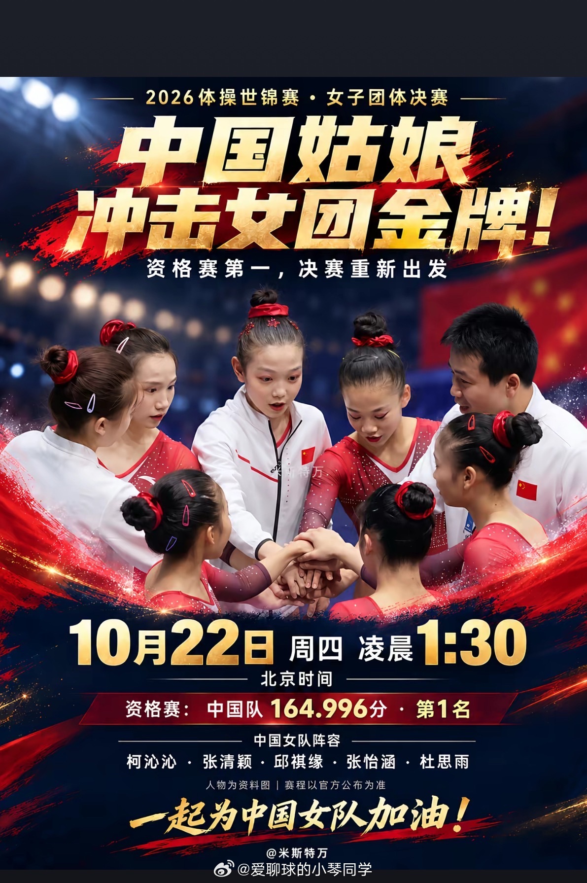 体操世锦赛女团决赛 中国女队总分165.764分夺冠！时隔20年再夺世锦赛女团金