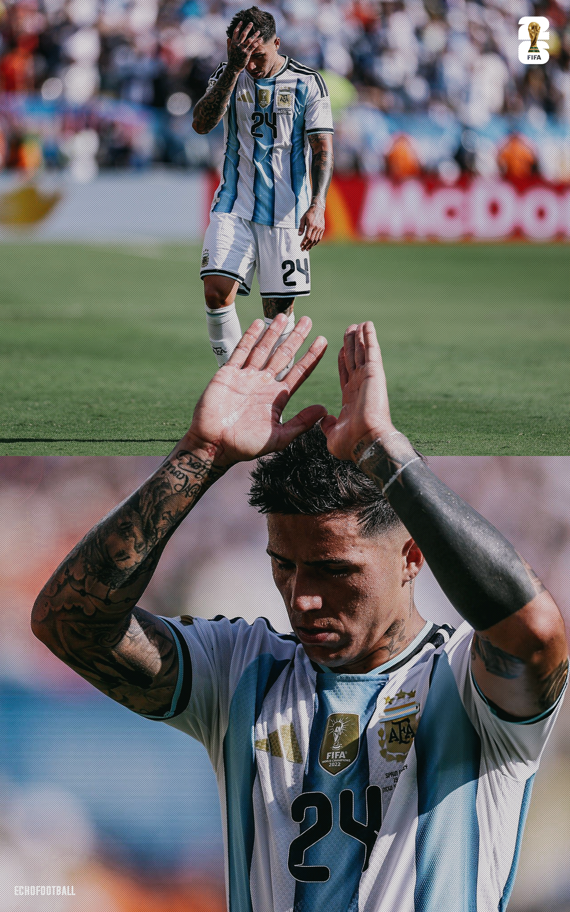 恩佐离场时向球迷致歉。🇦🇷世界杯世界杯决赛西班牙vs阿根廷