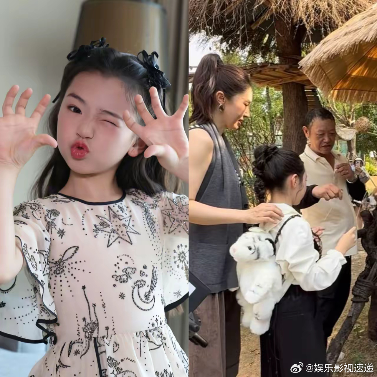 被小酒窝这孩子暖到了！虽说父母离异，董璇带着她在北京生活，高云翔在天津，但​这丝