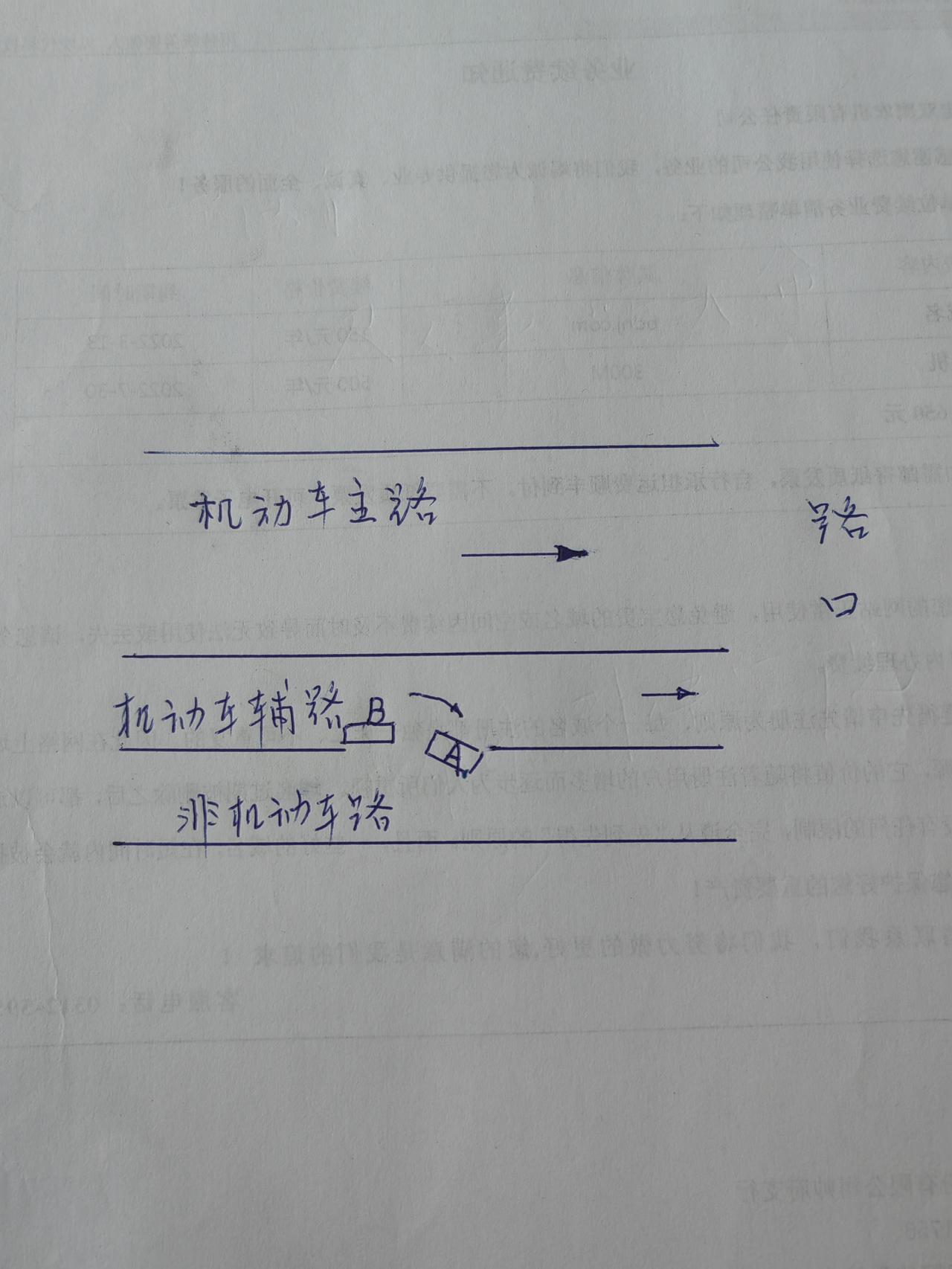 @交通交警察，这种情况怎么怎么判定责任。电车A车和B车同时由机动车辅路向非机动车