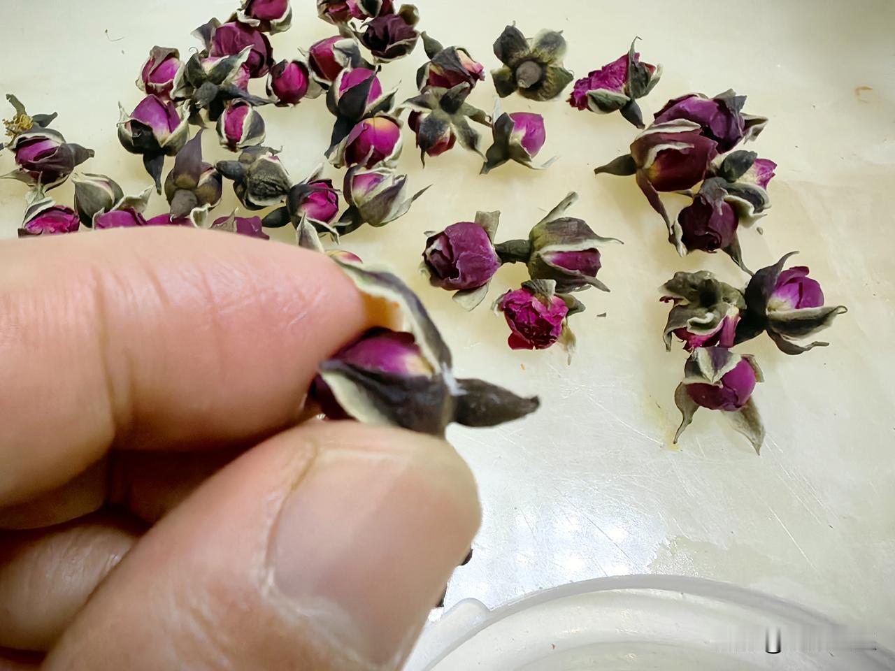 前几天网购了金边玫瑰茶，昨天刷网说玫瑰茶屁股是尖的是假的，屁股是圆的是真的。我网