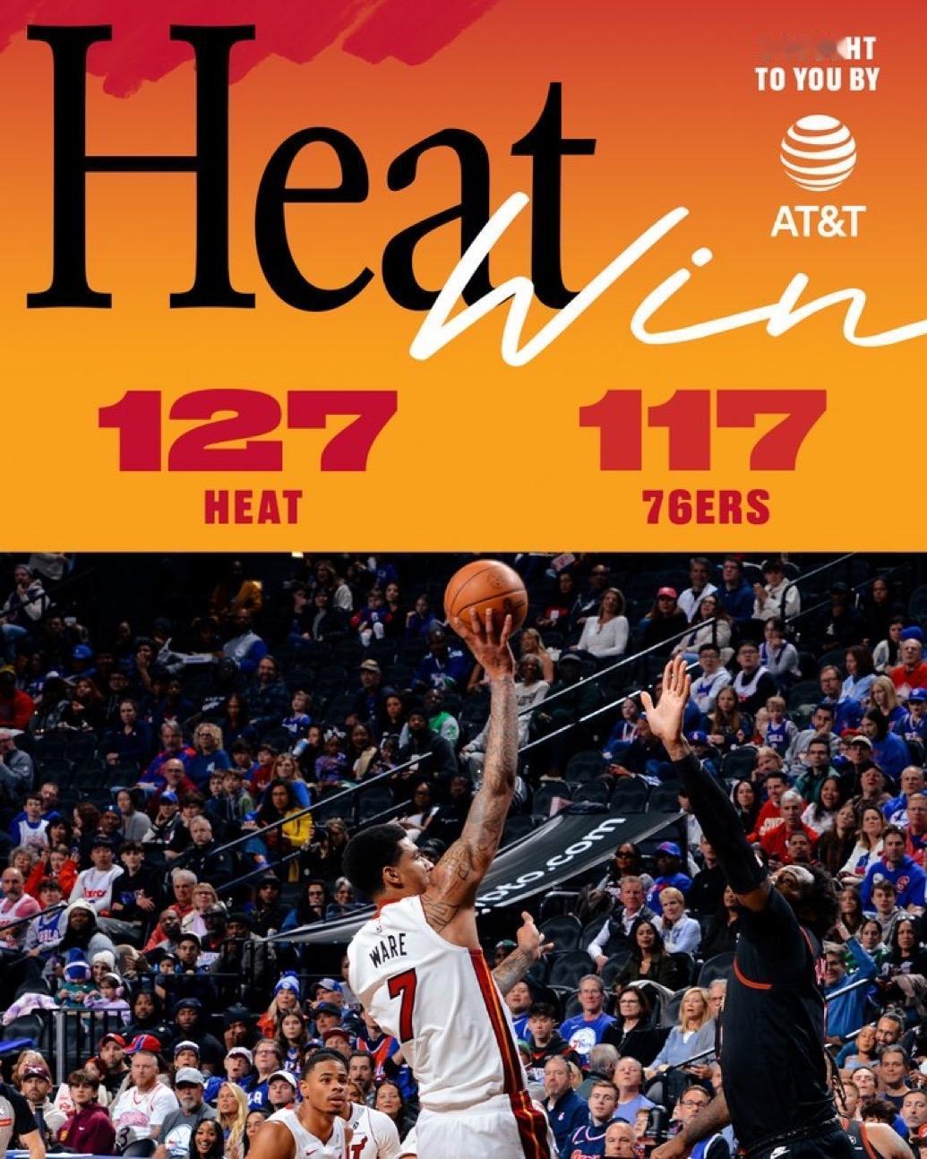 11月24日NBA常规赛战报（8场）：

热火127-117   76人
黄蜂-