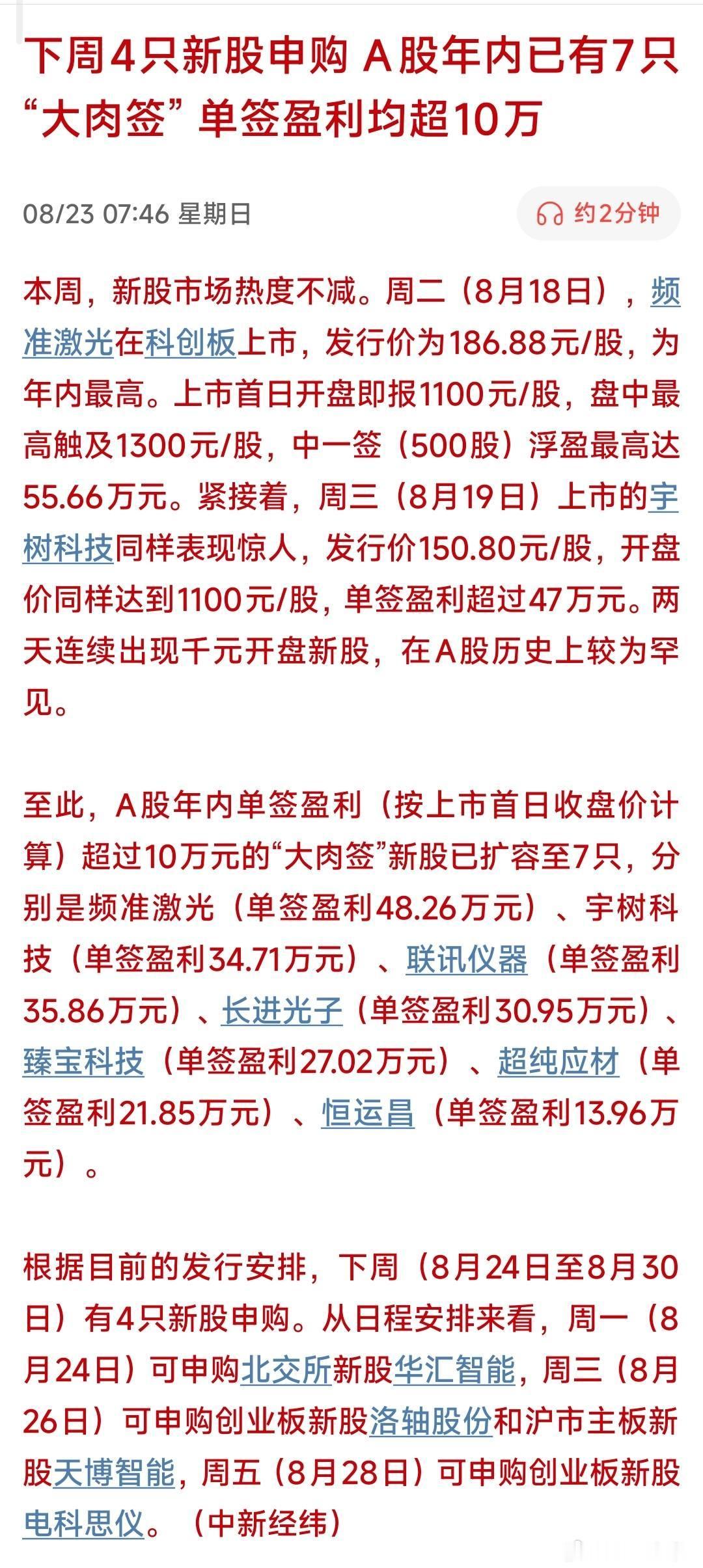 深度解读：年内新股“大肉签”频出、高密度发行背后的逻辑❣️先声先语：本周市场极致