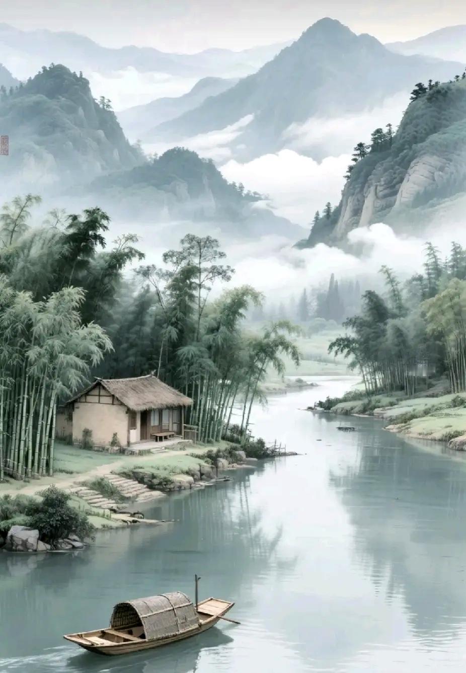 … 好想入画做神仙 …
………… 古风体 ………

…… 静山寂水白云闲
…… 