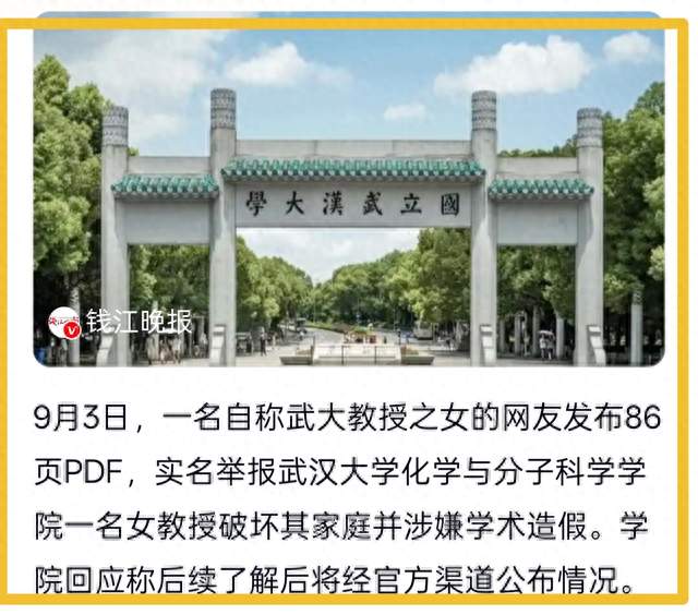 两姐妹实名举报武大女副教授出轨人夫、学术不端、十年拆家全捅出