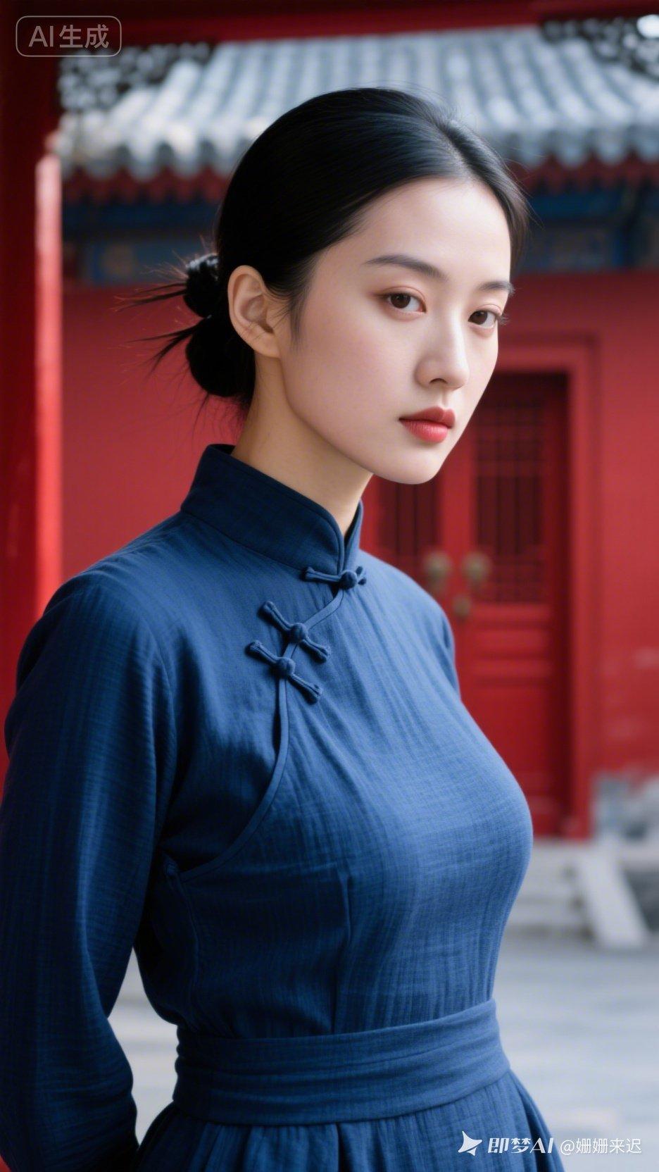 优雅蓝裙，古典韵味，尽显东方之美！