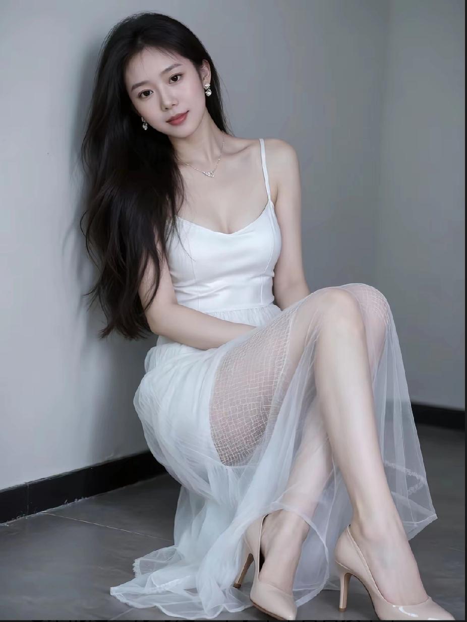 优雅白裙，气质满满，高跟鞋的诱惑女生怎么穿搭会看着很温柔?