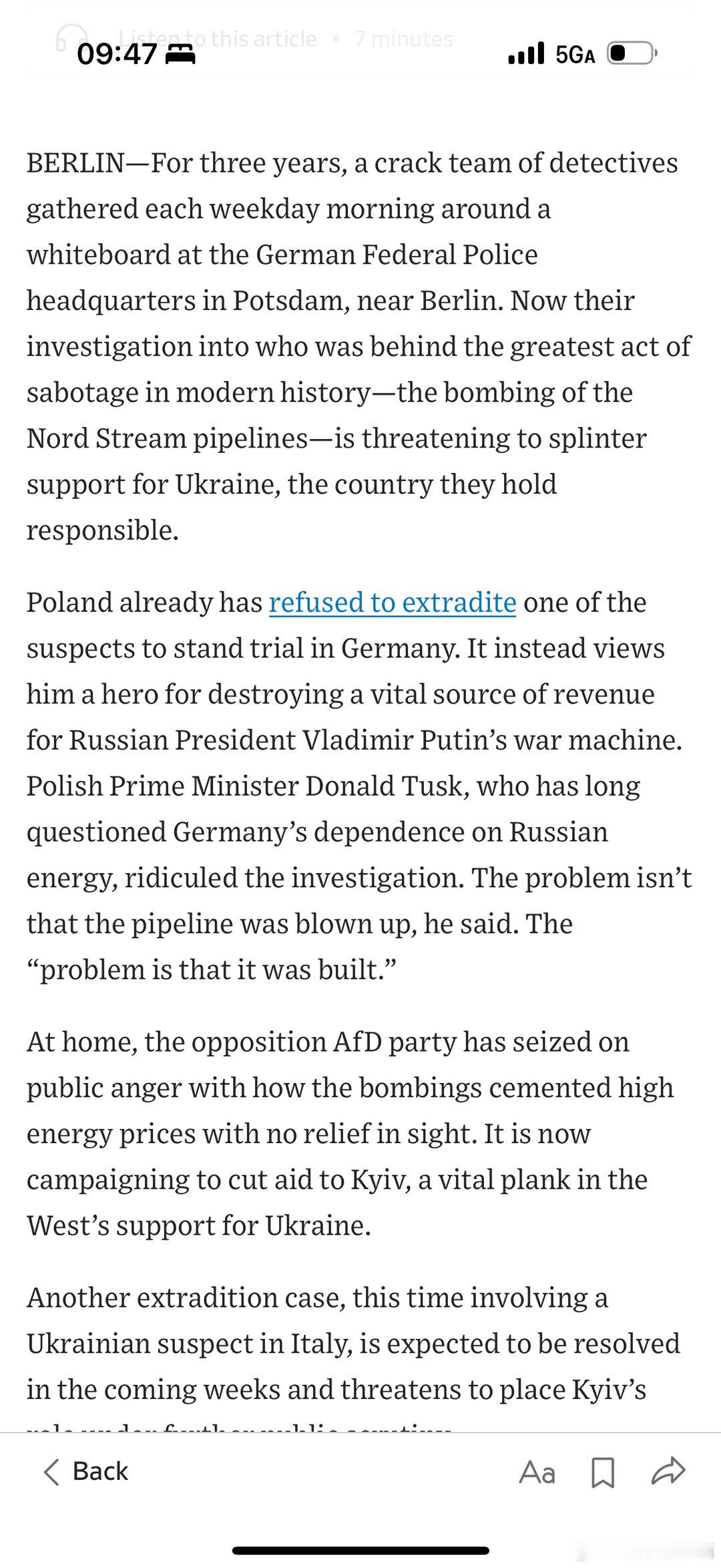 德国调查出来3年前的北溪管道爆炸，是乌克兰部队蓄意所为。一向指责德国依赖俄罗斯能