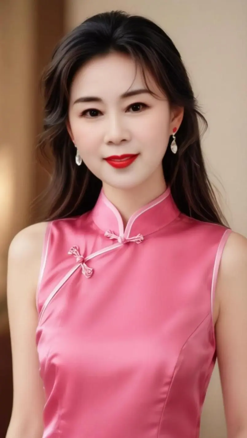 AI粉旗袍人像 ai创作
