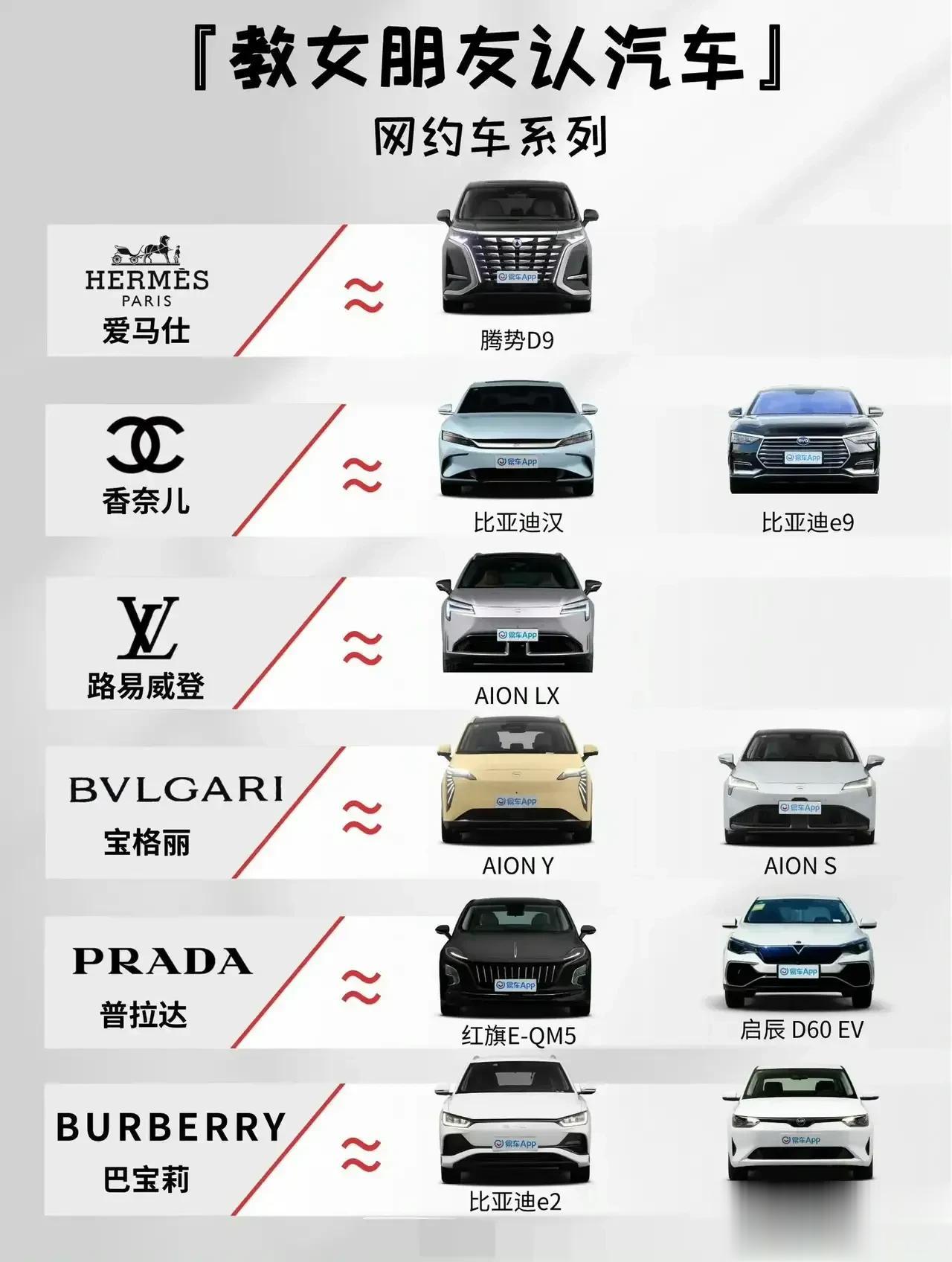 终于看明白了。原来电动网约车是这么分类的！#新能源汽车#