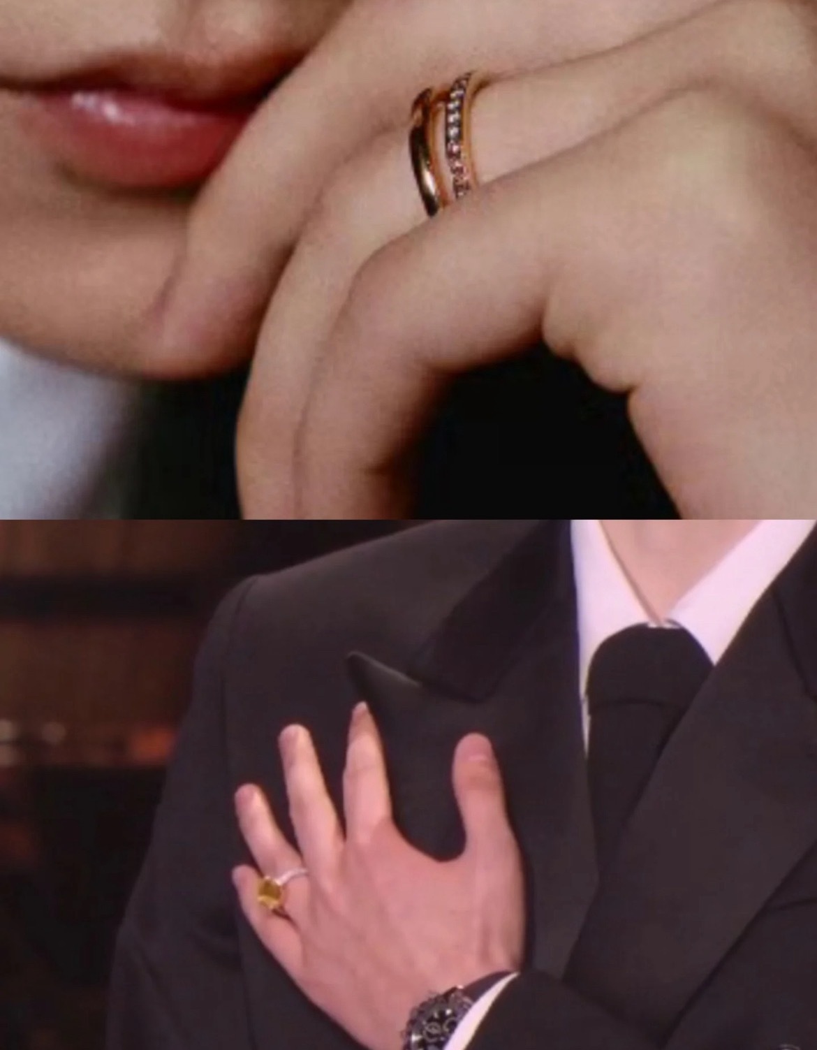 上台的时候换了戒指为什么要换戒指呢谁来给我解释一下！ 