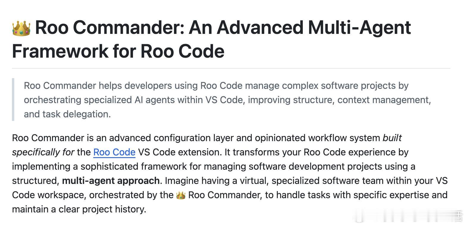 【[530星]Roo Commander：为Roo Code用户提供强大的多Ag