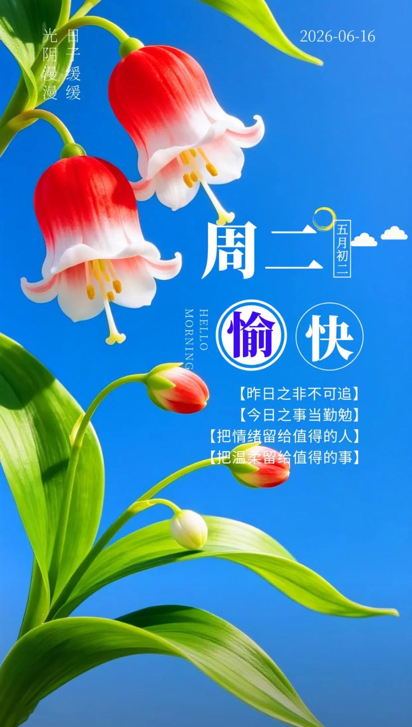 晨晨问安，清风携粽喜迎端阳，皓月载福遥送吉祥。
2026./06.16.
[微风