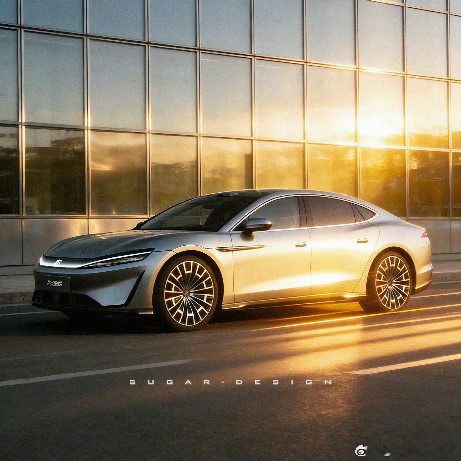 看博主做的比亚迪大汉假想图，依旧是家族龙颜美学设计，小溜背隐藏把手贯穿式尾灯，大