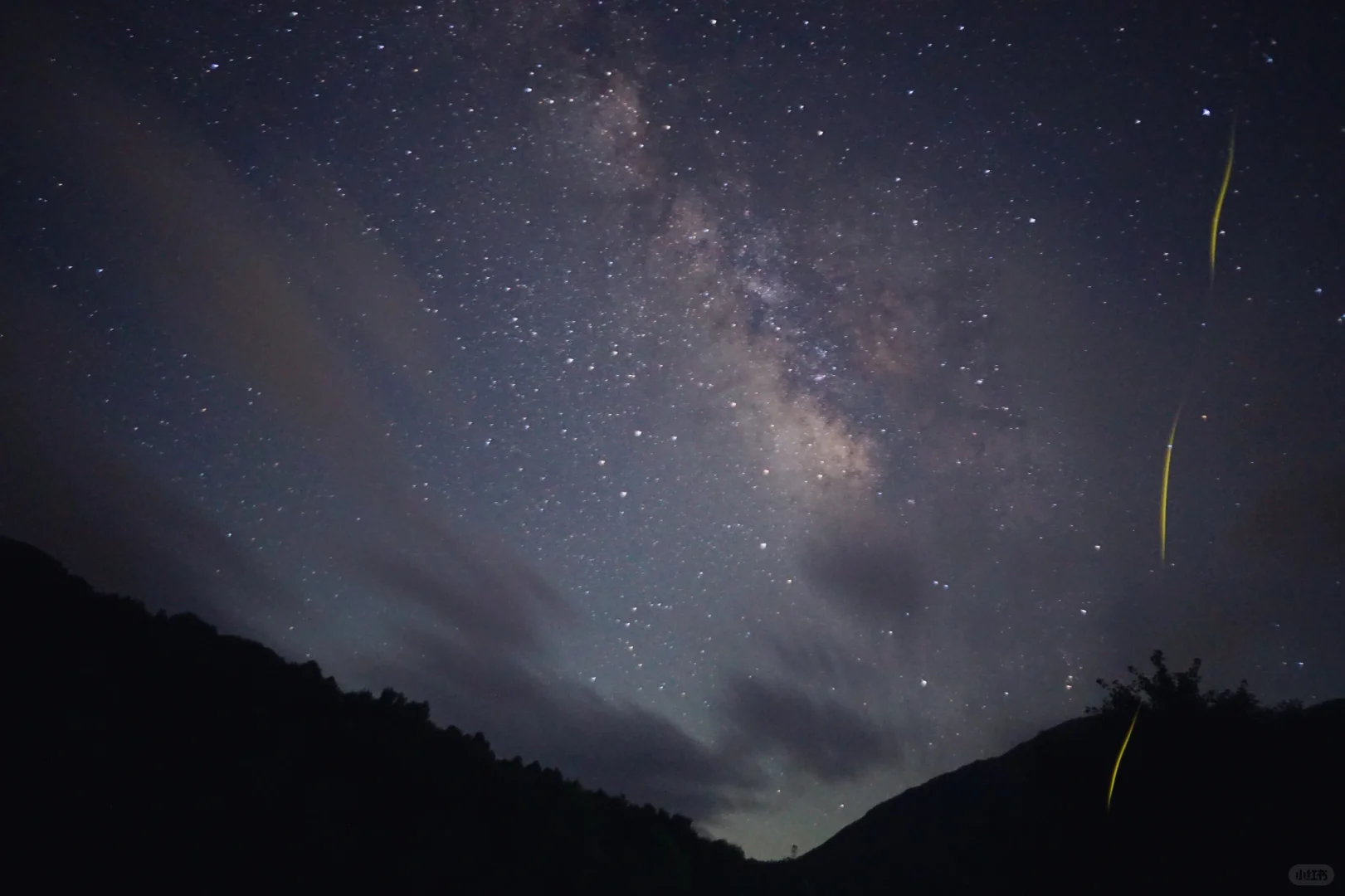 拍星空时闯入镜头的萤火虫
